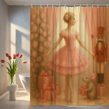 Pink Ballerina Shower Curtain