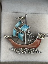 Vintage Enamel Marcasite