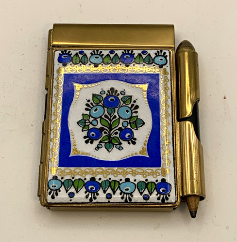 Vintage metal enamel floral - metal,