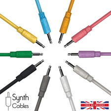 Mono Patch Cables - Pack of 5 x 3.5mm PVC for Eurorack Synths - Synth Cables
