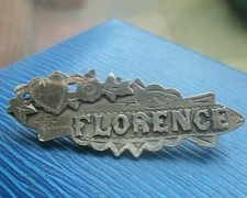 FLORENCE  Silver Name Brooch
