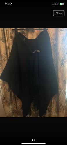 Black poncho one size - one,