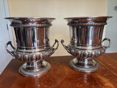Pair georgian silver sheffield - pair,