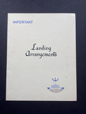 Cunard White Star - MV GEORGIC - Landing Arrangements 1930’s