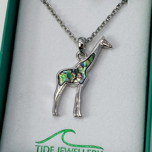 Giraffe paua shell necklace - giraffe,