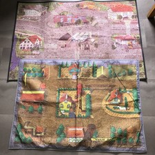 Village Play Mats Rug For Toy Cars And Animals - Rubber/foam Backs