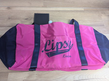 Lipsy Gym Bag / Hand Luggage Black & Hot Pink With Lipsy Logo - Brand New