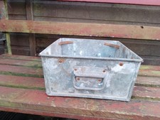 Vintage Industrial Galvanized Metal storage box