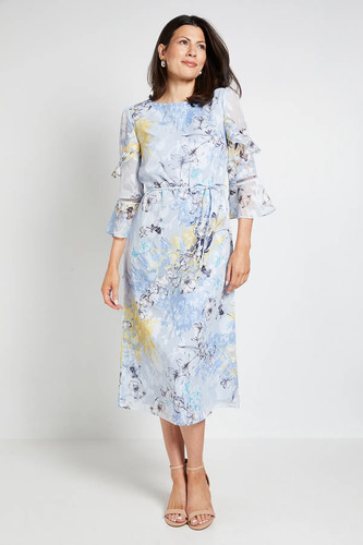 Wallis blue fit flare dress - fit, &