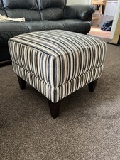 Striped Pouffe/foot Stool With 2 Matching Pillow Cases
