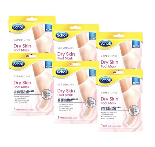 Scholl dry skin foot mask - 6x,