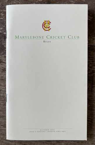 Marylebone cricket club rules - cricket,
