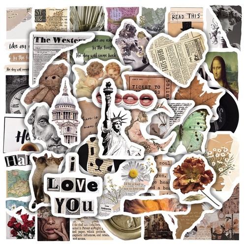 50pcs cute vintage aesthetic - 50pcs,