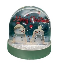Merry Christmas Snowman Snow Globe  - Snow Globe Glitter Ornament Gift