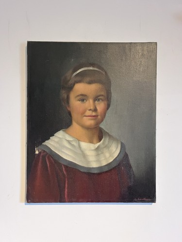 Antique oil canvas portrait - oil,