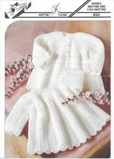 Knitting pattern baby/reborn dress and matinee coat in 4 ply and DK