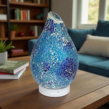 Ultrasonic Essential Oil Diffuser Aroma Fragrance Lamp LED Light Azure Crackle