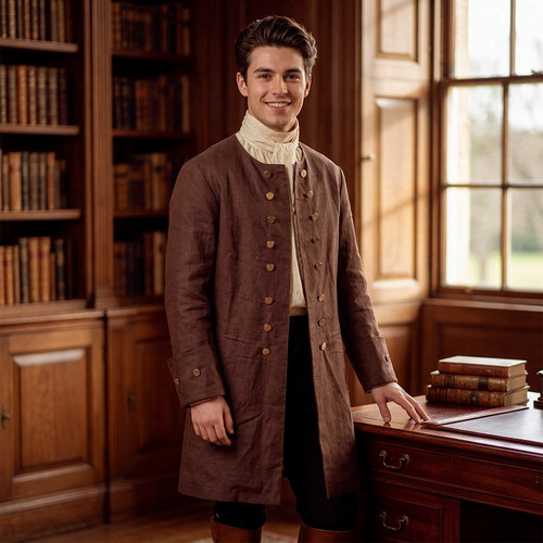 Colonial men brown - brown, linen