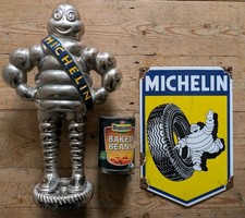 Michelin Man Figure +  Enamel / Metal Sign - Display Advertising Garage Mancave