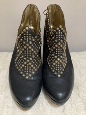 Ted Baker Langley Court  Stud Black Leather Ankle Boots Size UK 7 (40)