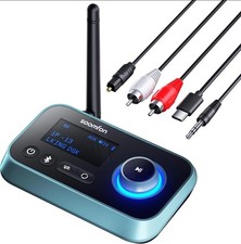 Bluetooth 5.0 Transmitter Receiver - SOOMFON Bluetooth TV Adapter with Volume Co