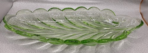 Vintage green glass fruit - a,