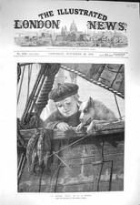 Original Old Antique Print 1873 Leisure Hour Scottish Boy Fishing Boat D 19th
