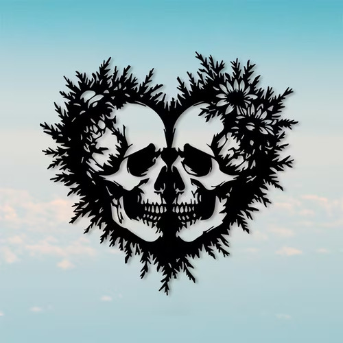Large skull love - large, heart