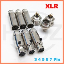 Mini XLR Connector 3 4 5 6 7 Pin Male Female Panel Plug Socket Microphone Audio