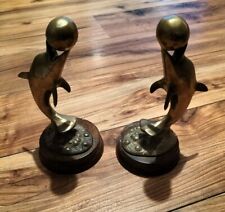 2 BEAUTIFUL BRASS DOLPHINS