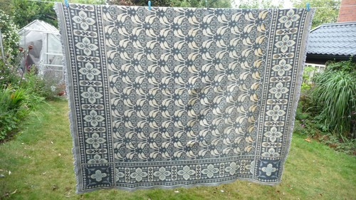 Vintage blue white woven - blue,