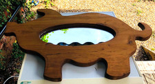 Vintage Large Pine Framed 'Pig' Shaped Wall Mirror