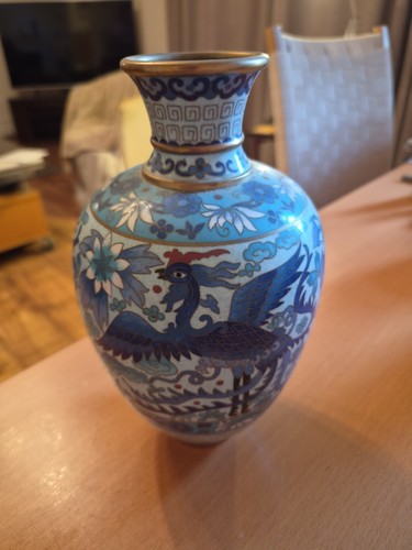 Chinese blue cloisonne bulb - chinese,