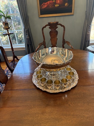 Towel silverplate punchbowl - silverplate,