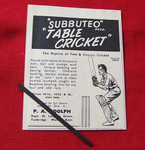 Subbuteo table cricket 1958 - cricket,