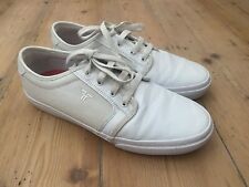 Fallen White Leather Canvas Men’s Skater Sneakers Shoes Trainers Sz. 43 UK 9