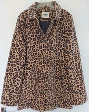 Mini Boden Girls Johnnie b Cotton Velvet Coat,Leopard,Age 16+/Womens size 10-12