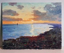 Isle of Wight Sunset, oil painting