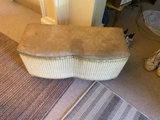 Ottoman Lloyd Loom Blanket / Storage Box  Vintage