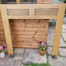 1930s Wooden Fire Surround. Possibly Oak Planks. Architectural Antique