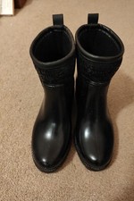 DKNY Winter Fleece Lined Wellington Boots Wellies Size 3.5 UK  Eu 36 Worn Once