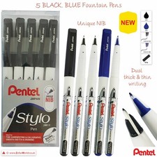 PENTEL Stylo JM11 Unique Nib BLACK BLUE Fountain Pens Fine Writing Calligraphy