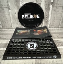 Guinness Plastic Drip Tray and Bar Runner with Metal Drinks Tray Bundle READ DES