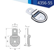 Stainless Steel / Iron D Ring Boat Folding Pad Eye Lashing Tie Down Cleat