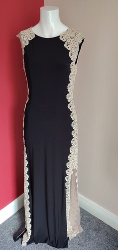 Xscape black beige lace gown - xscape,