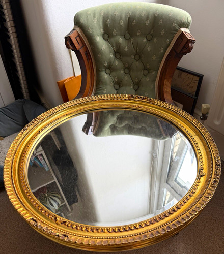 Round gold gilt - gilt, wall