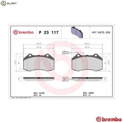 Brake pad set disc - disc, p