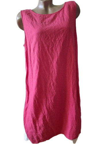 Fuchsia pink linen - pink,