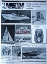 1970 'MAINSTREAM' Model Boat Yacht Hovercraft Car Kits ADVERT - Vintage Print AD