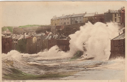 Postcard ives rough sea - ives, [